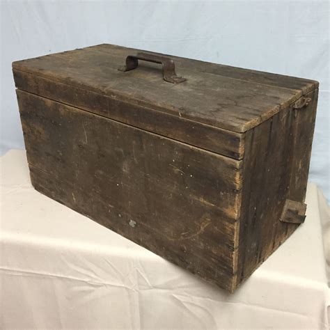 metal carpenter tool box|vintage wood carpenters tool box.